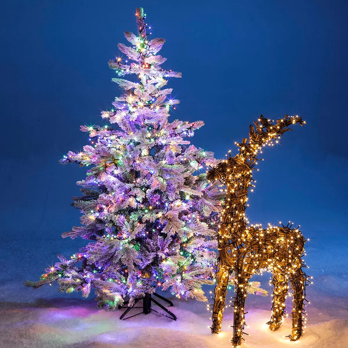 Discount DecoWoerner 3in1 Lichterkette: Bunt, Warm Gelb Oder Im Wechsel Blinkende LED Lichterkette Mit Timer, Für Außen, 16 M mehrfarbig