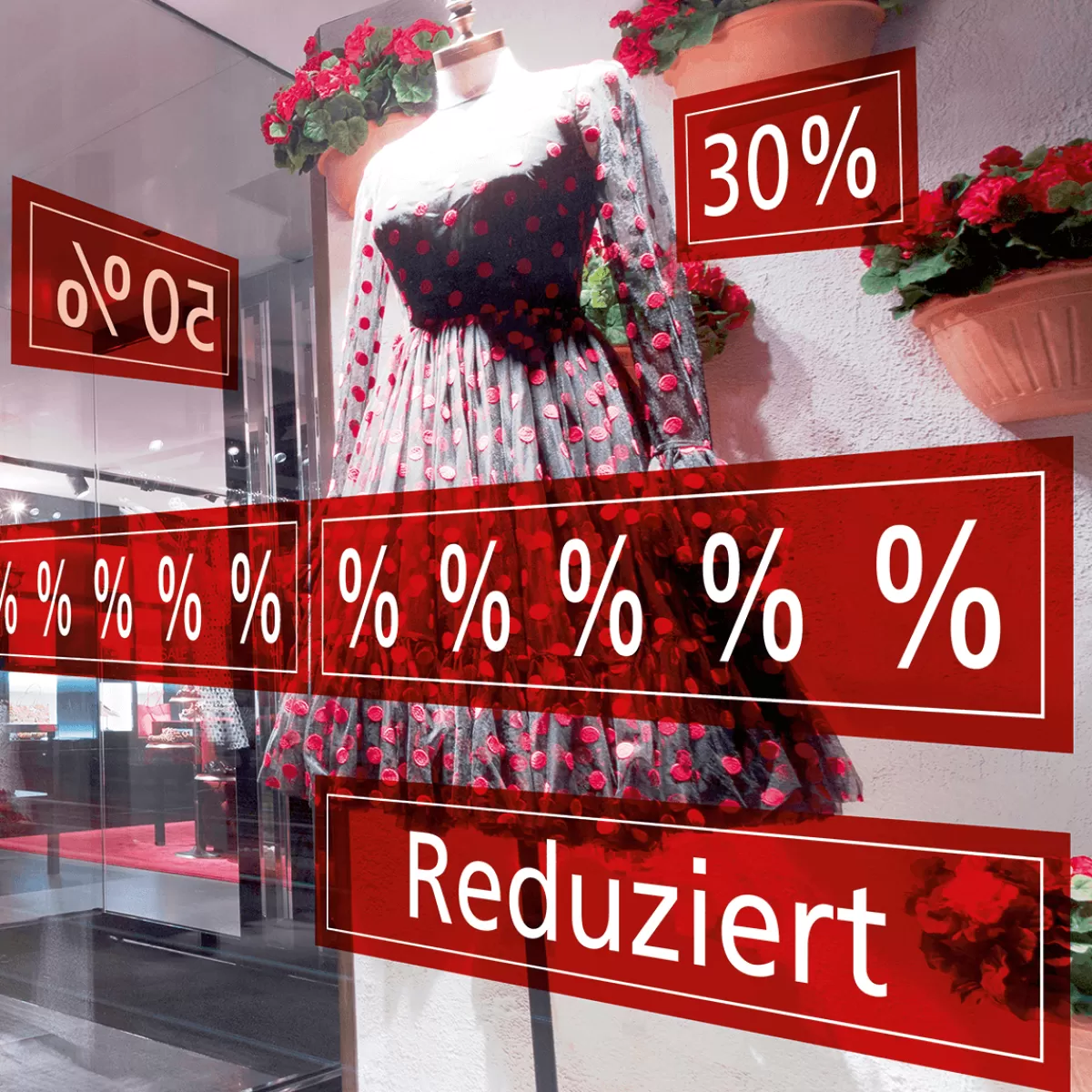 Online DecoWoerner Ankleber Transparent "REDUZIERT" 98 Cm Lang rot