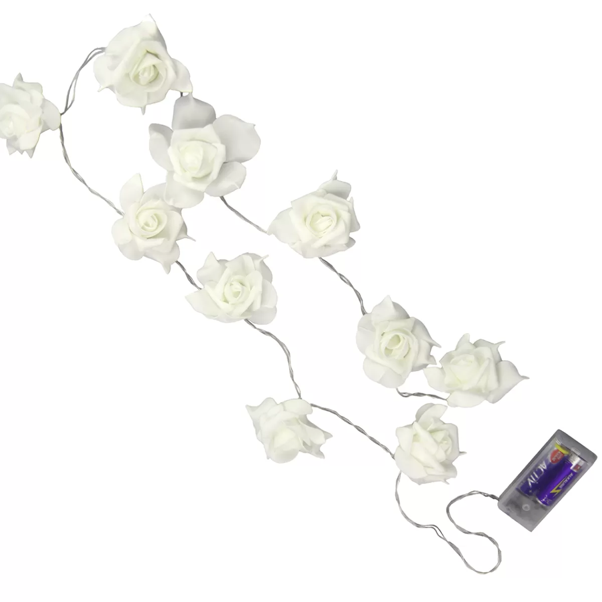 Cheap DecoWoerner Batterielichterkette Mit e Rosen 110 Cm weiß