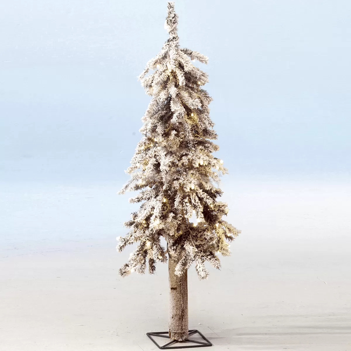 Discount DecoWoerner Beschneiter, Künstlicher Tannenbaum Alpintanne Mit LED 60 Cm weiß