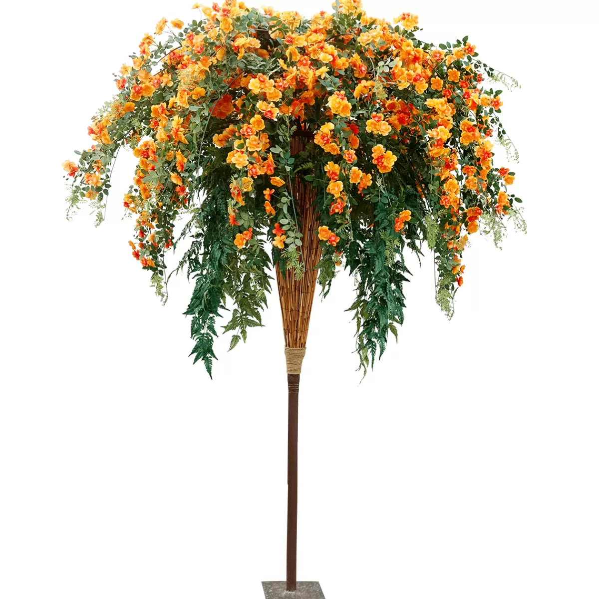 Clearance DecoWoerner Blüten-Farn-Baum 190cm orange