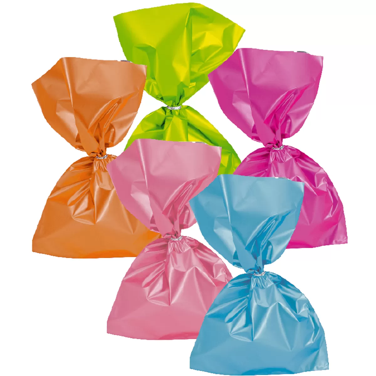 Shop DecoWoerner Bunt Sortierte Folien-Geschenkbeutel Matt, 20 X 35 Cm 100 Stück mehrfarbig