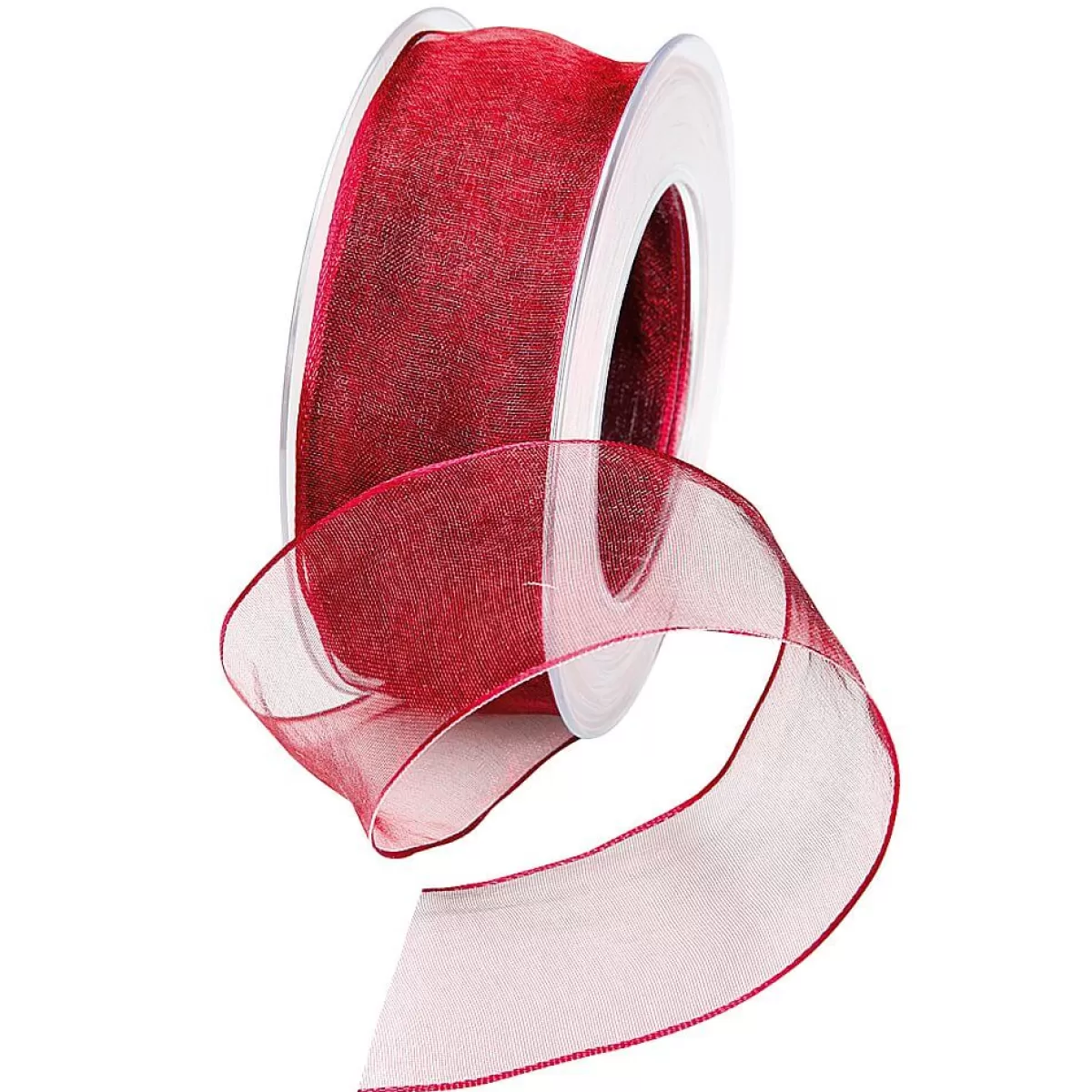 Shop DecoWoerner Chiffonband Mit Draht Bordeaux 40 Mm Breit, 20 M rot