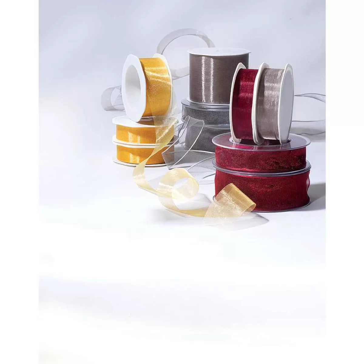 Shop DecoWoerner Chiffonband Mit Draht Bordeaux 40 Mm Breit, 20 M rot