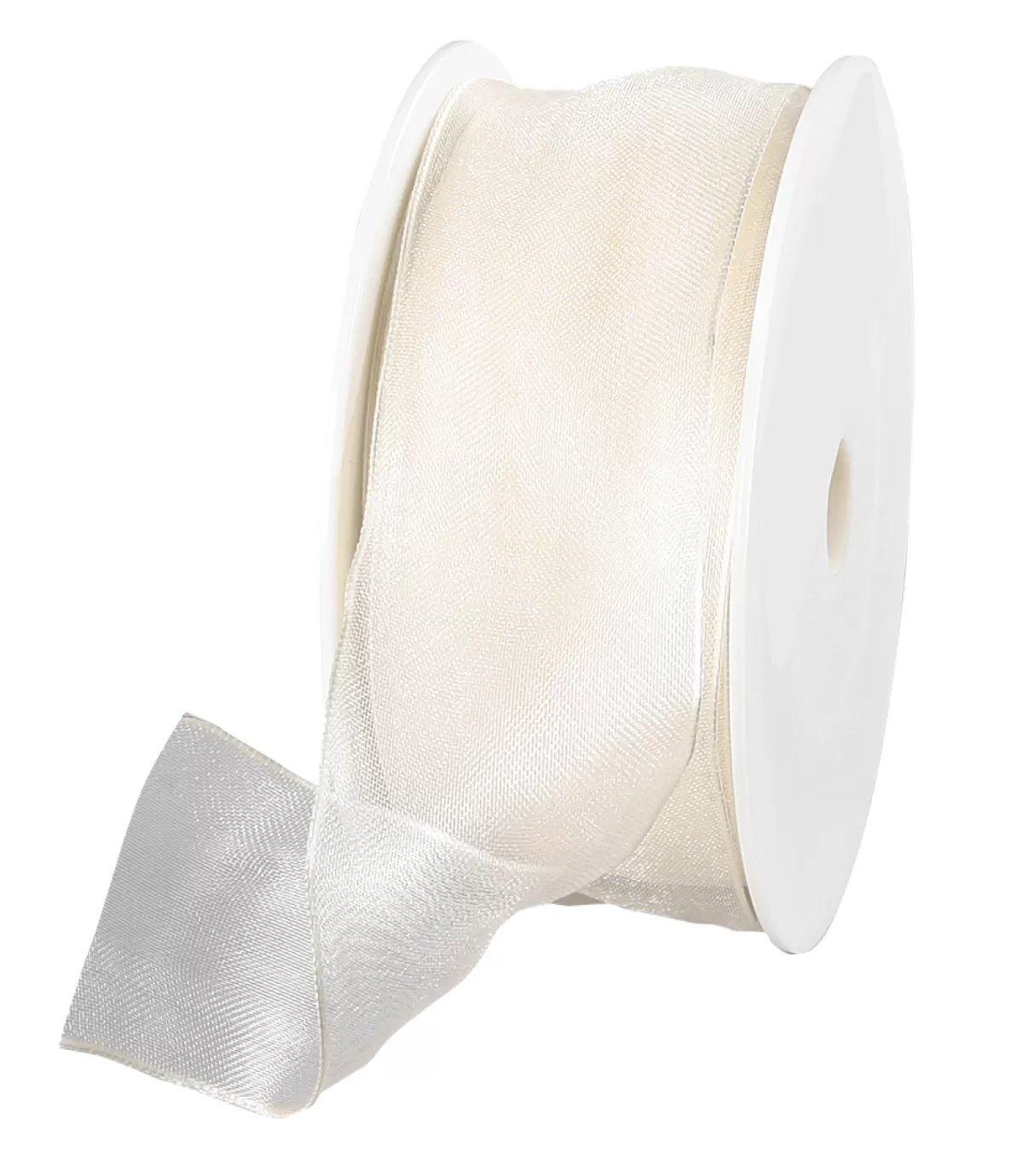 Cheap DecoWoerner Chiffonband Mit Draht Creme 40 Mm Breit, 20 M weiß