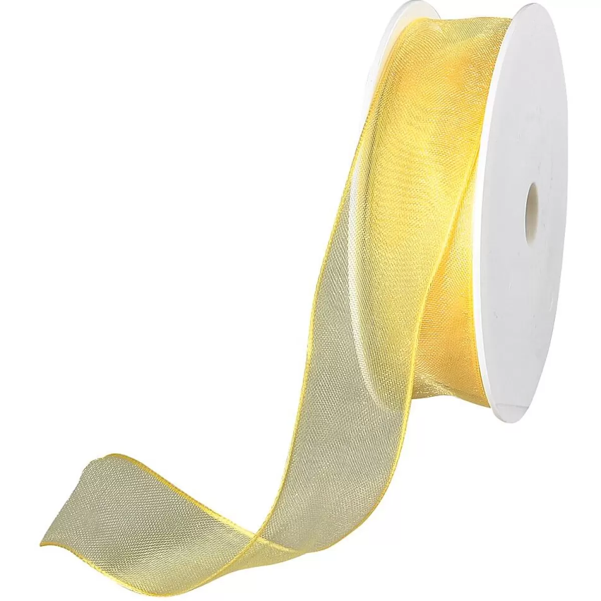 Online DecoWoerner Chiffonband Mit Draht 25 Mm Breit, 20 M gelb