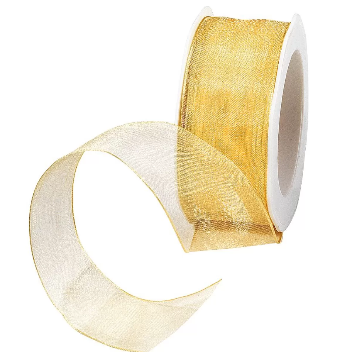 Cheap DecoWoerner Chiffonband Mit Draht 40 Mm Breit, 20 M gold