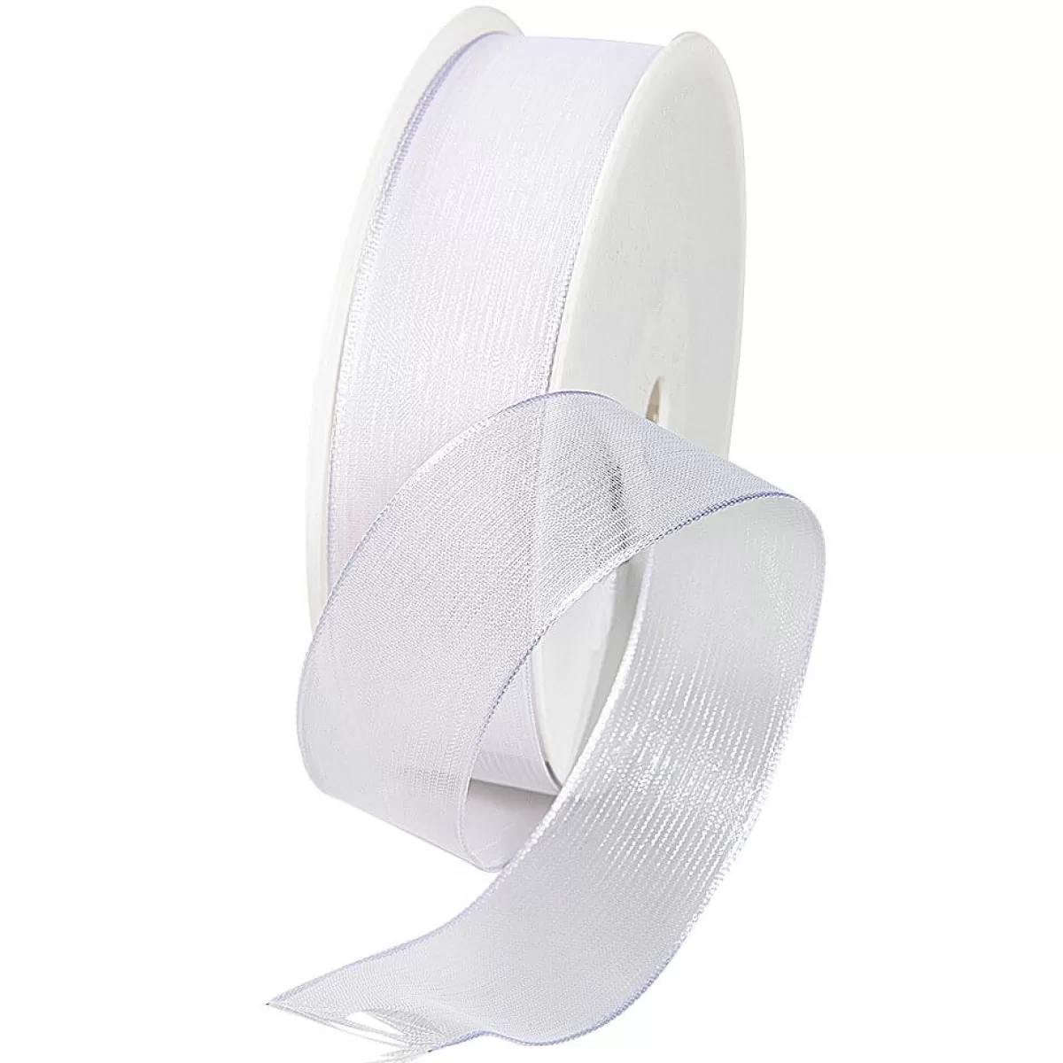 Flash Sale DecoWoerner Chiffonband Mit Draht , 25 Mm Breit, 20 M weiß