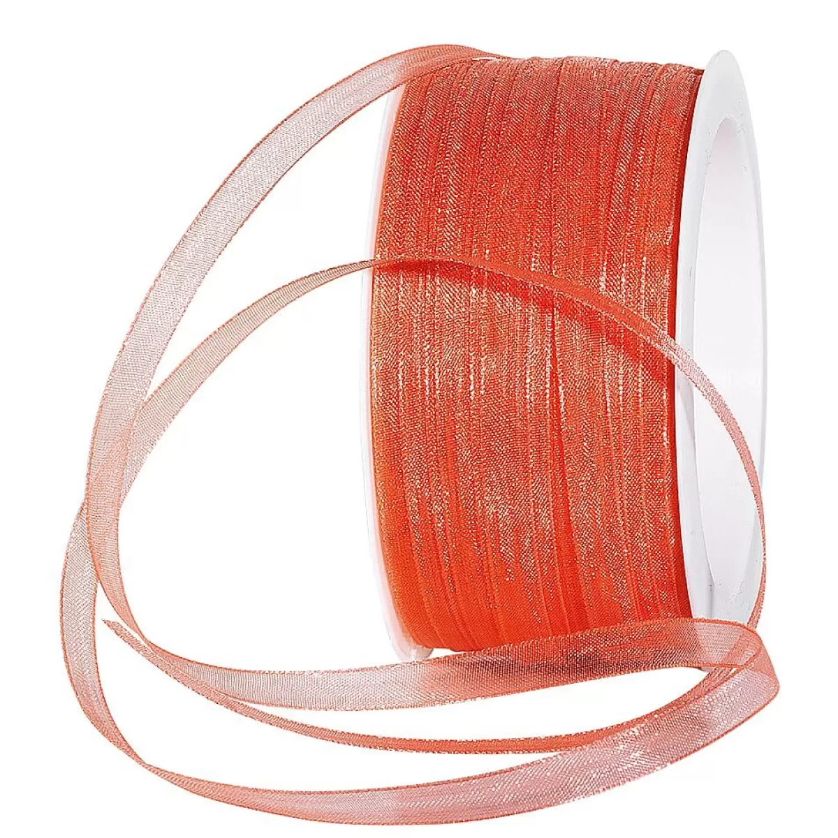 New DecoWoerner Chiffonband Mit Webkante, 6 Mm, 50 M, Pink rosa