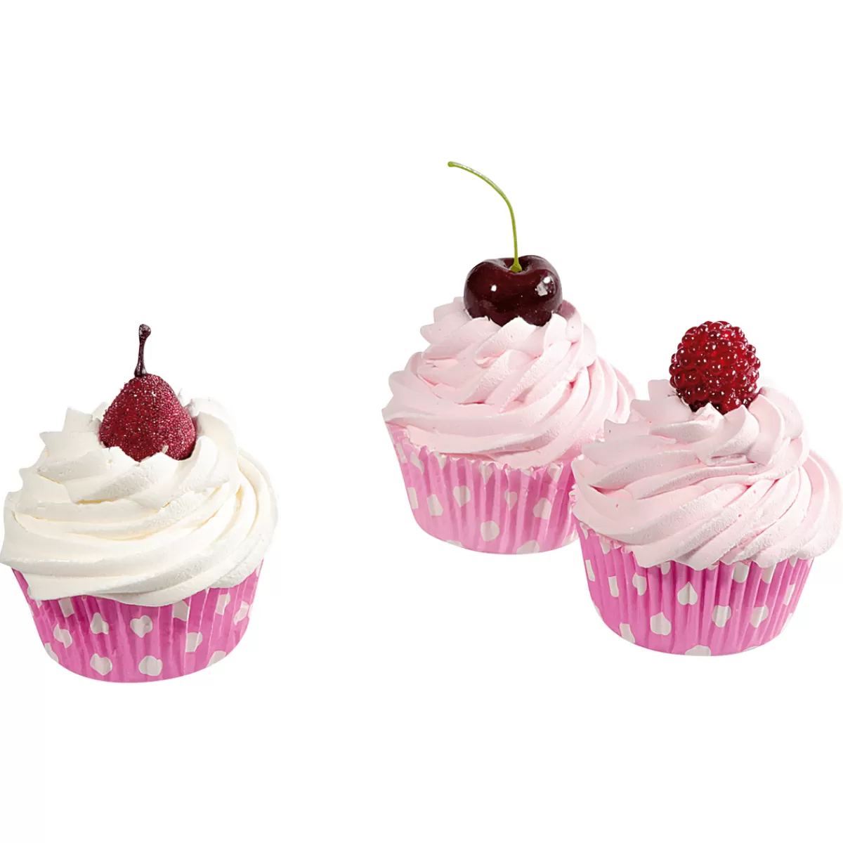 Online DecoWoerner Cupcakes Lebensmittel-Attrappe, 3 Stück rosa