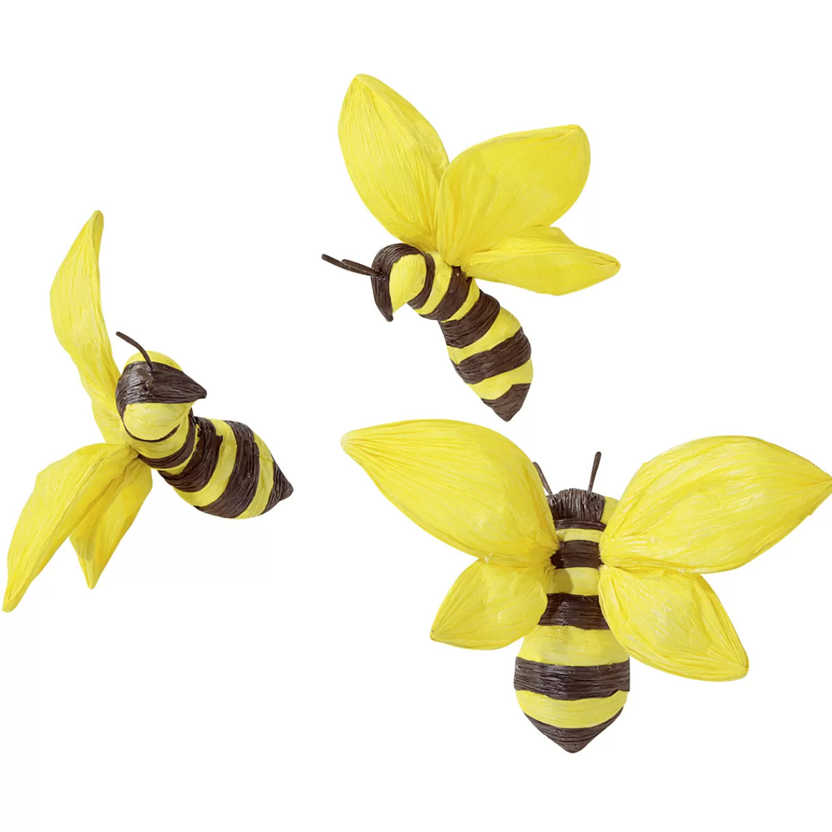 Discount DecoWoerner Deko Bienen 26 Cm, 3 Stück gelb