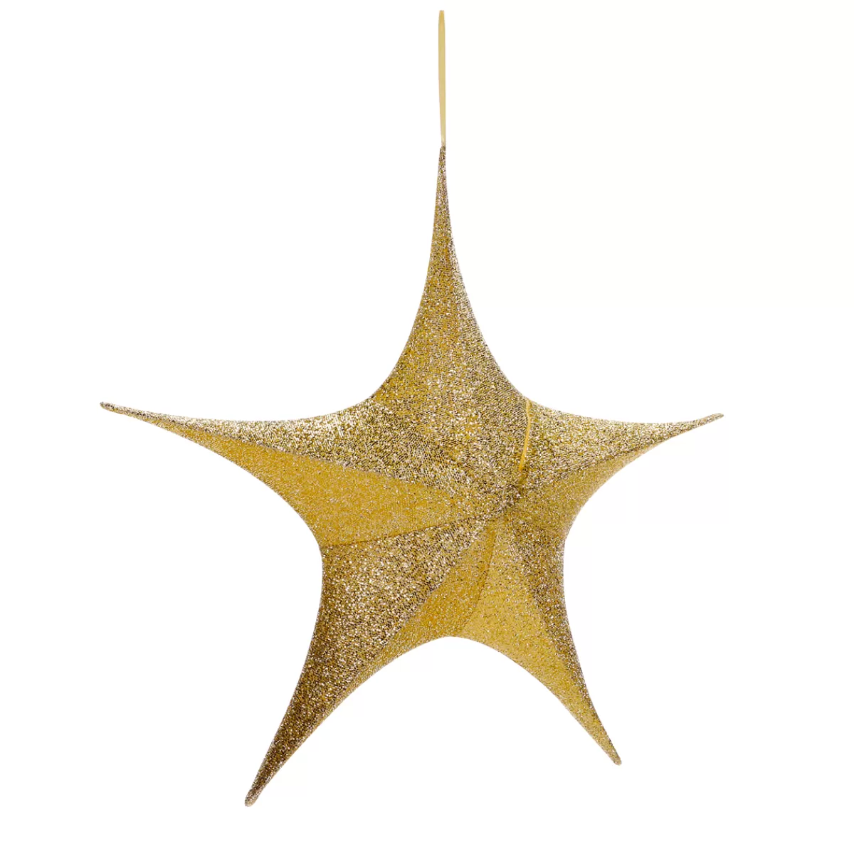 Best DecoWoerner Deko Faltstern Glitter Mit Reißverschluss, 40 Cm gold