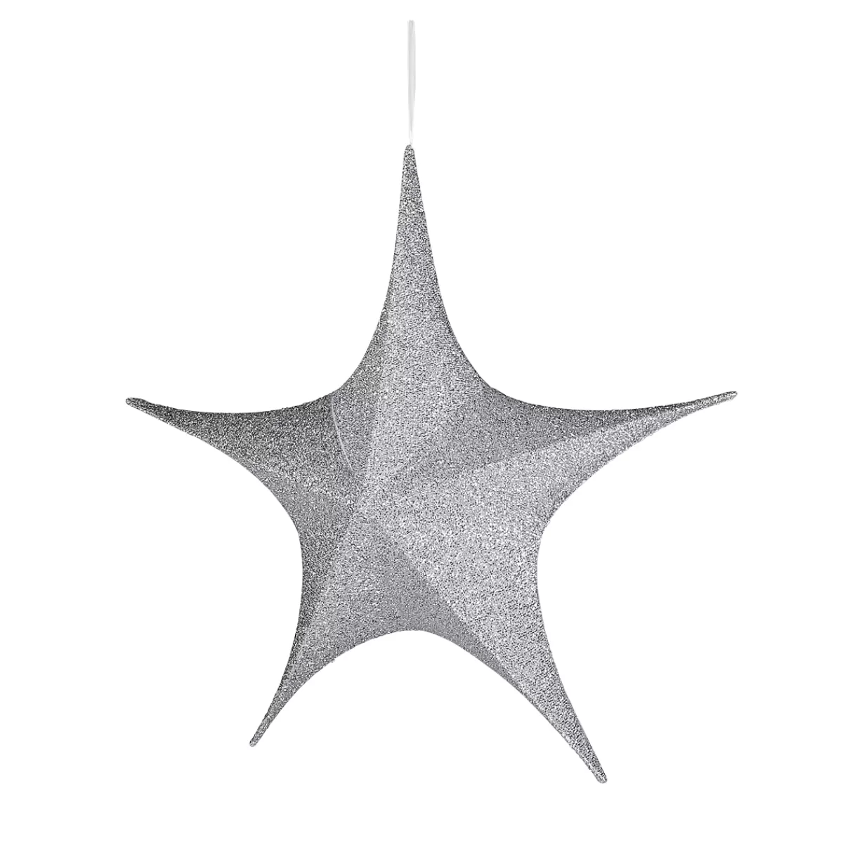 Hot DecoWoerner Deko Faltstern Glitter Mit Reißverschluss, 40 Cm silber