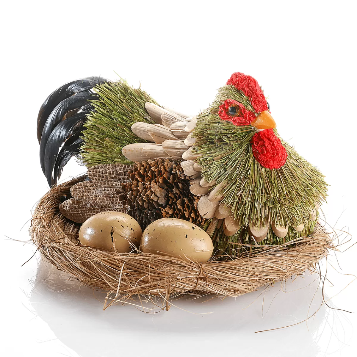 Store DecoWoerner Deko Huhn Im Nest 23 Cm Ø, 16 Cm Hoch grün