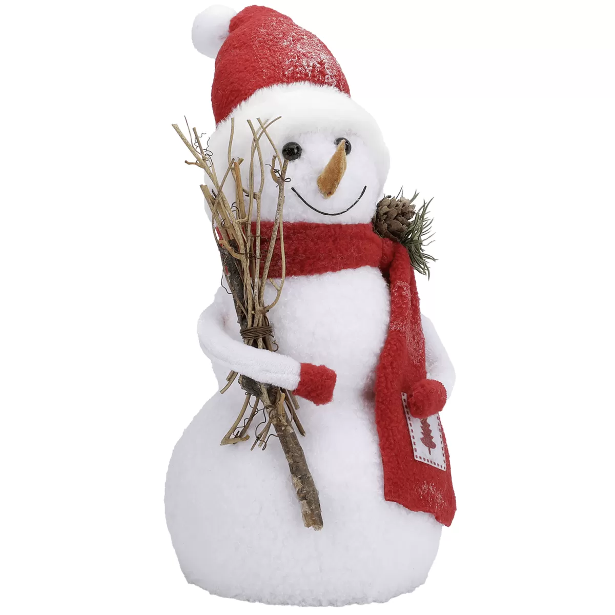 Hot DecoWoerner Deko Schneemann Mit Roter Bekleidung 30 Cm weiß