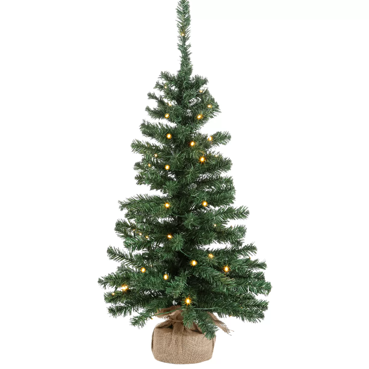 New DecoWoerner Deko Tannenbaum Mit LED Und Jutesack 75 Cm grün