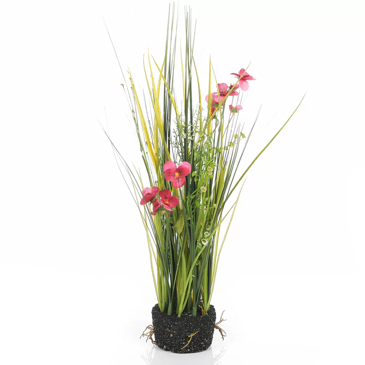 Outlet DecoWoerner Deko-Gras Mit Stiefmütterchen 48 Cm rosa