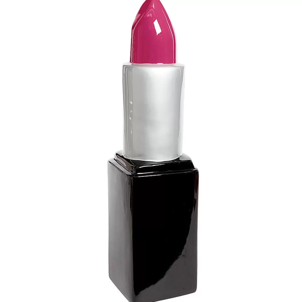 Fashion DecoWoerner Deko-Lippenstift 60 Cm, Pink-silber-schwarz rosa