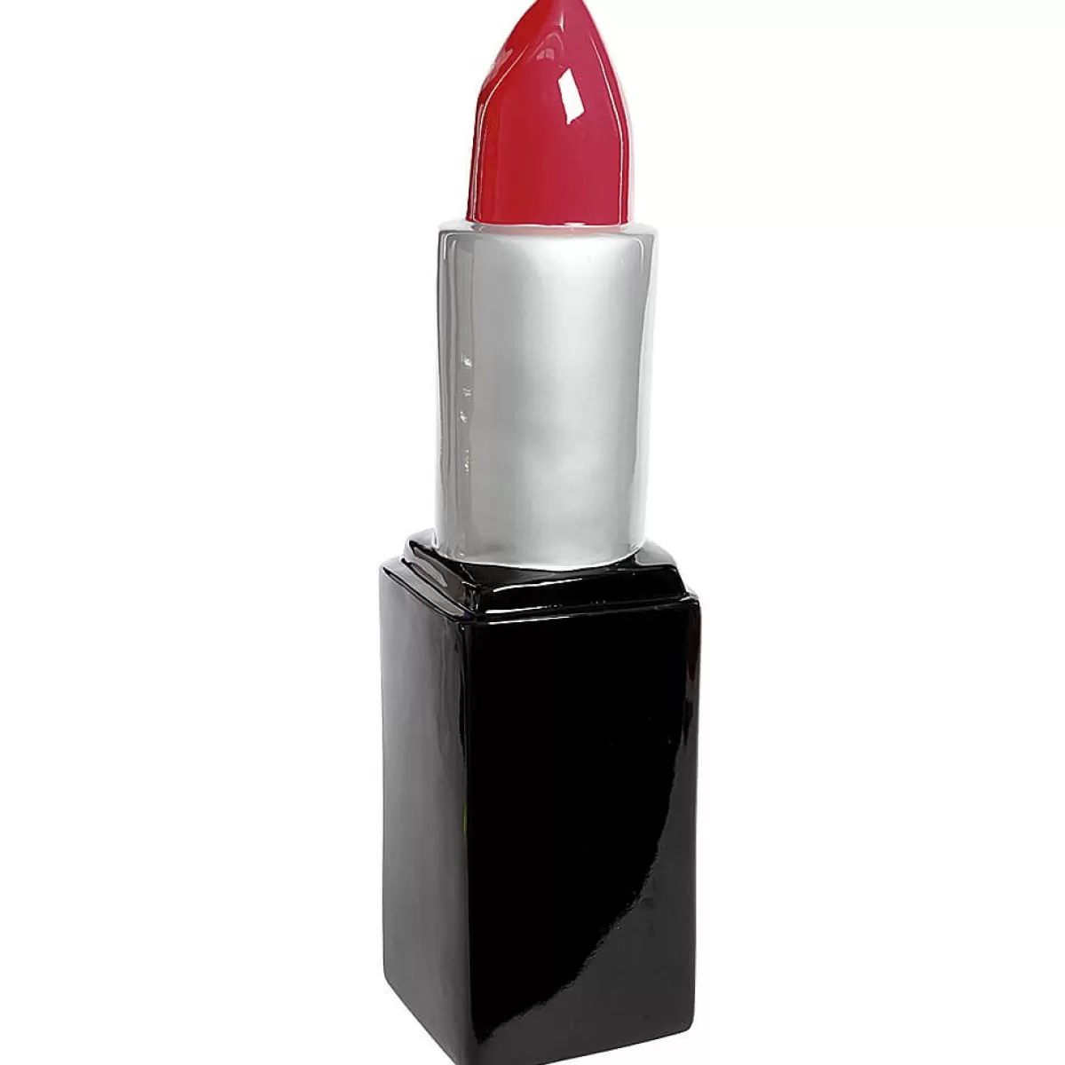 New DecoWoerner Deko-Lippenstift 60 Cm, Silber Schwarz rot