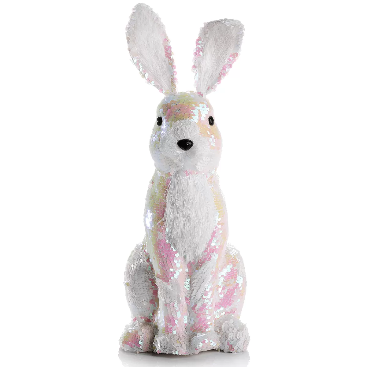 Cheap DecoWoerner Deko-Oster-Hase Mit Wendepailletten Irisierend- 42 Cm weiß