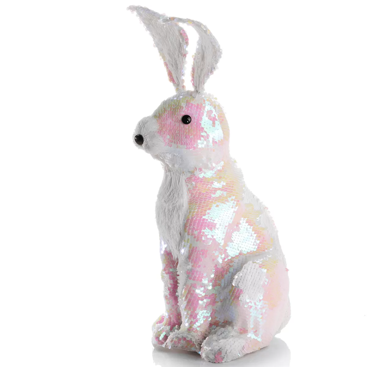 Cheap DecoWoerner Deko-Oster-Hase Mit Wendepailletten Irisierend- 42 Cm weiß