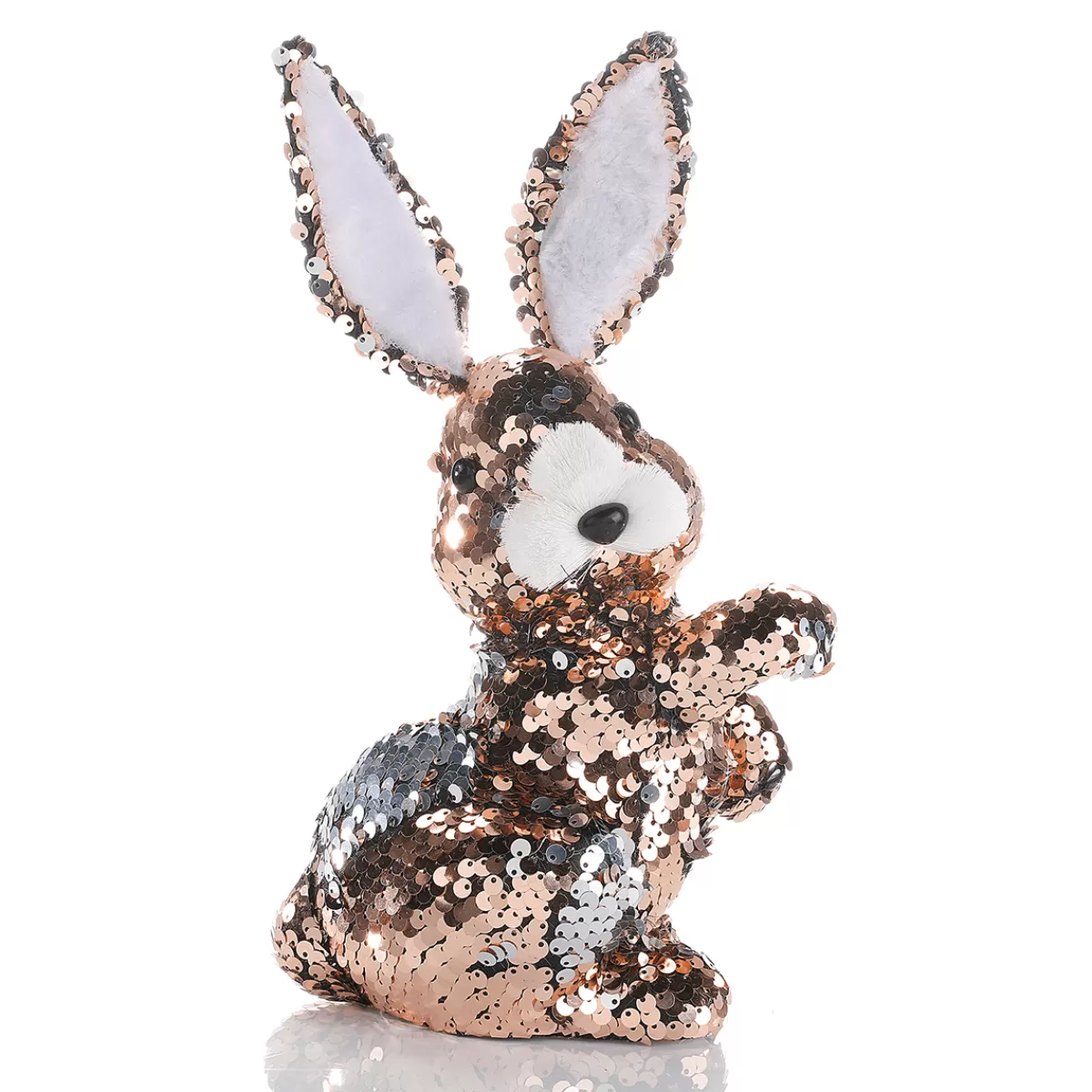 Shop DecoWoerner Deko-Oster-Hase Mit Wendepailletten Kupfer Und , 21 Cm silber