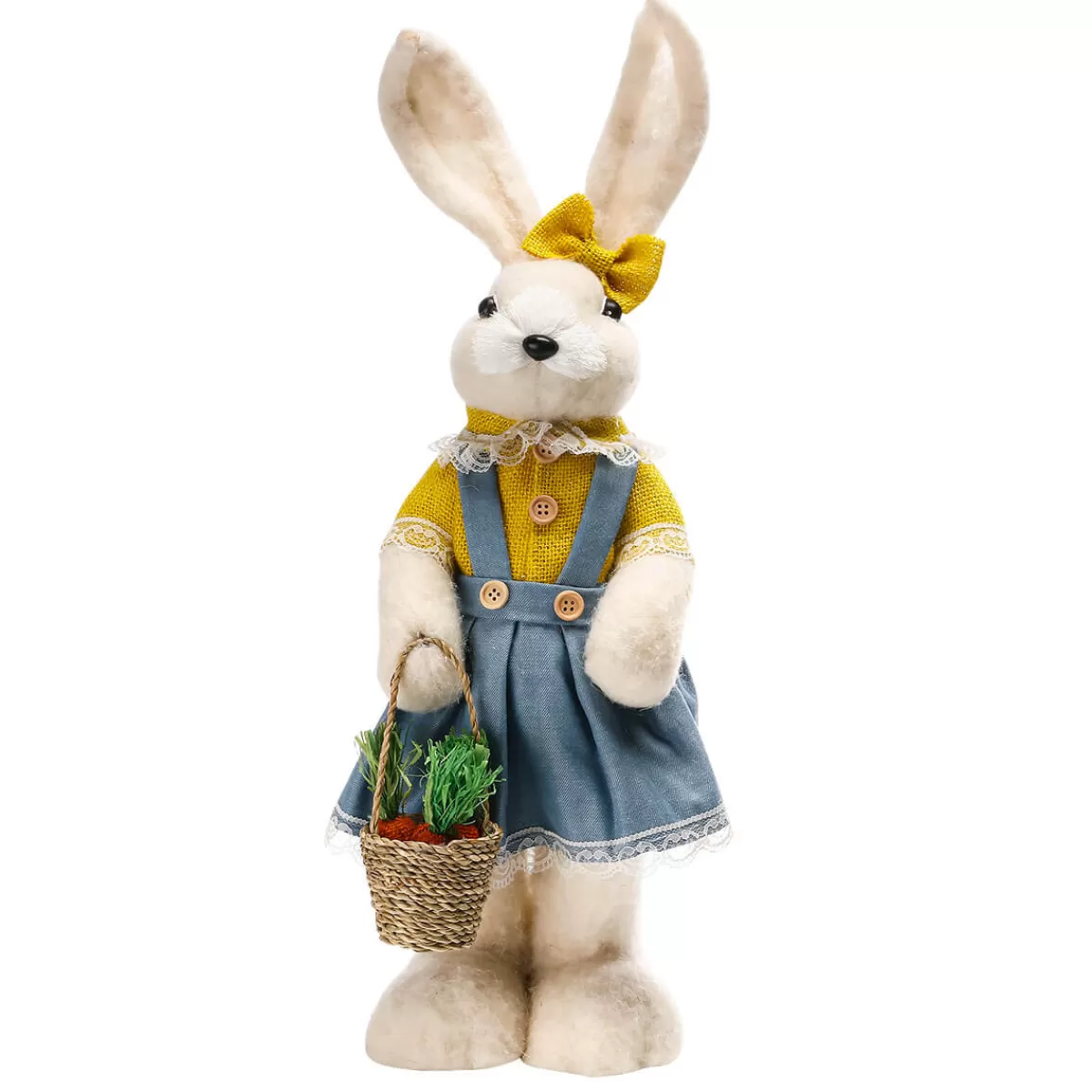 Flash Sale DecoWoerner Deko-Plüsch-Oster-Hase 57 Cm Hoch, , Mit Körbchen Beige