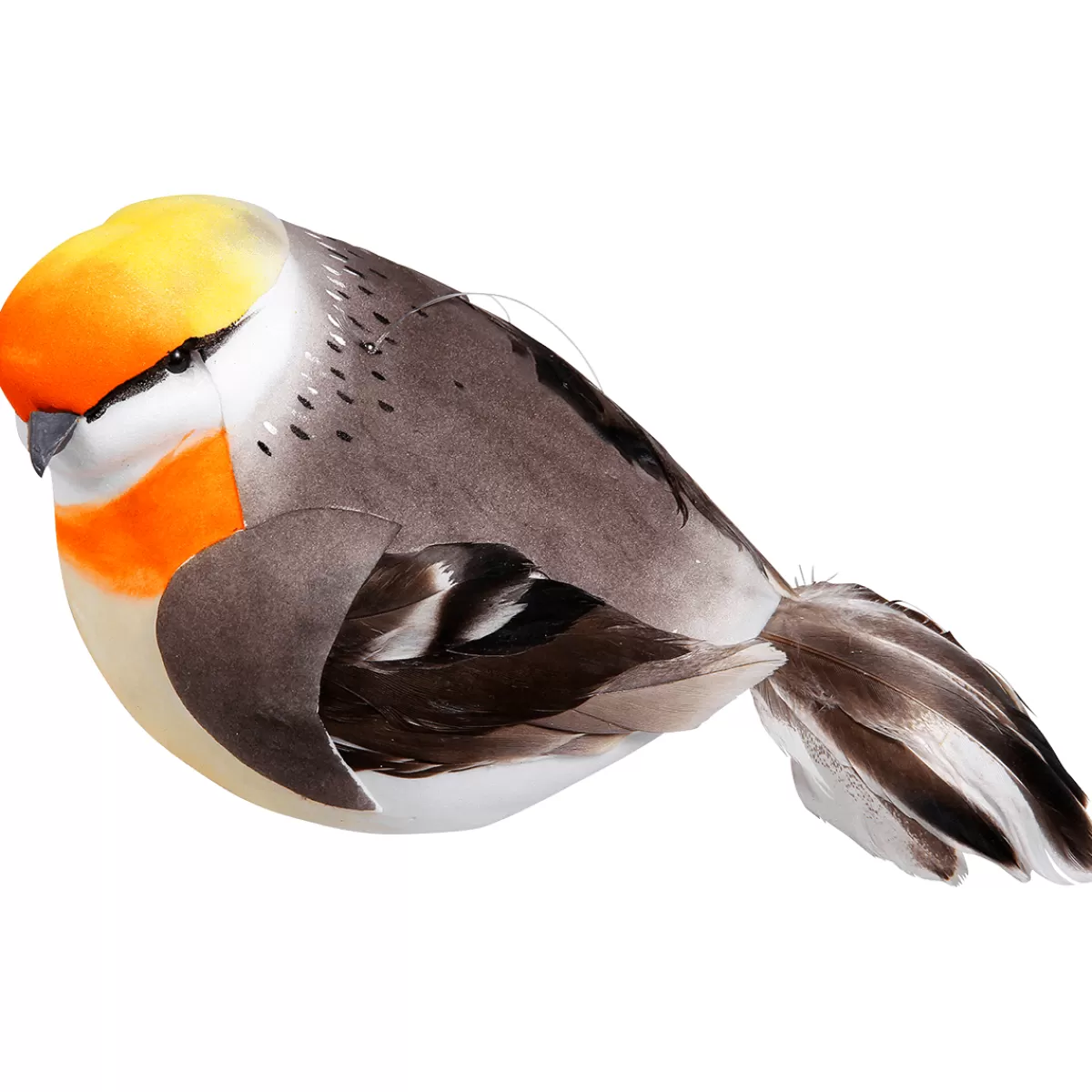 New DecoWoerner Dekovogel Grau Orange 19 Cm mehrfarbig