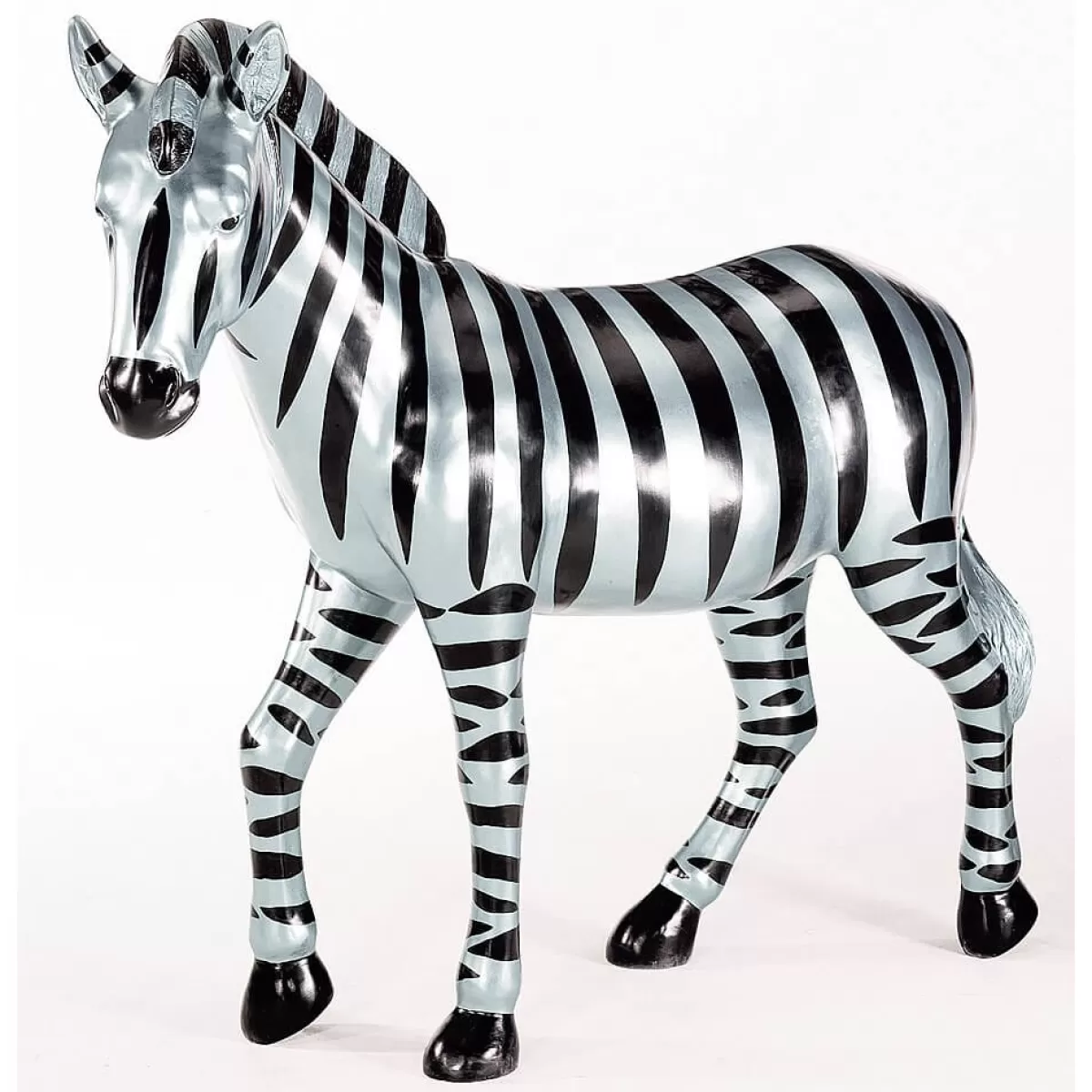 Best Sale DecoWoerner Deko-Zebra 190 Cm Lang, Silber Schwarz mehrfarbig