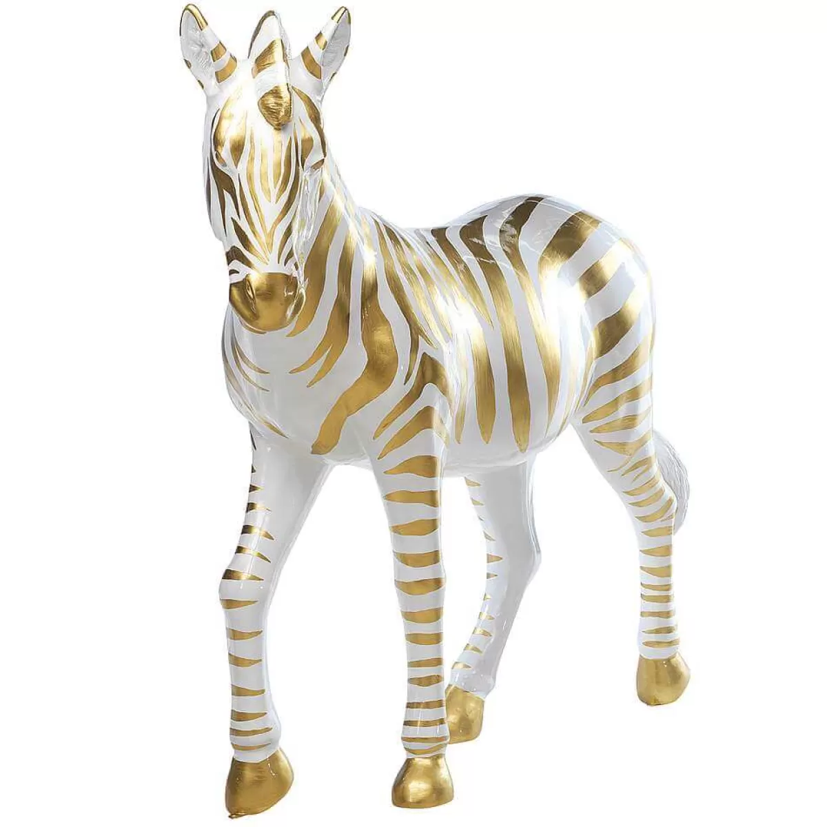 Online DecoWoerner Deko-Zebra 190 Cm Lang, Weiß/ gold