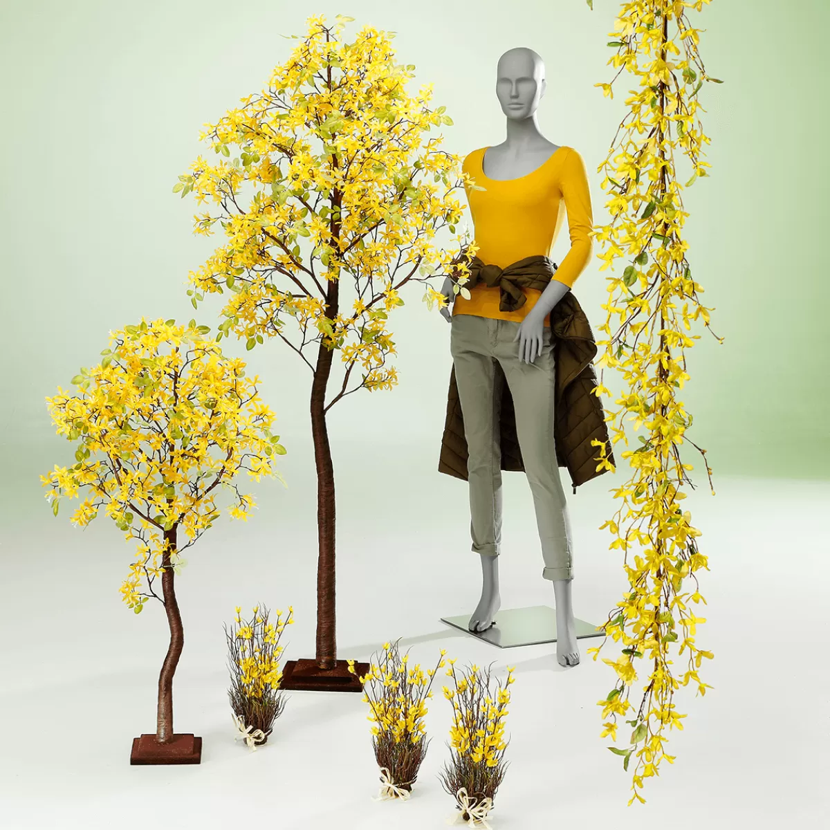 Discount DecoWoerner Forsythien-Kunstbaum Mit Standplatte 200 Cm gelb