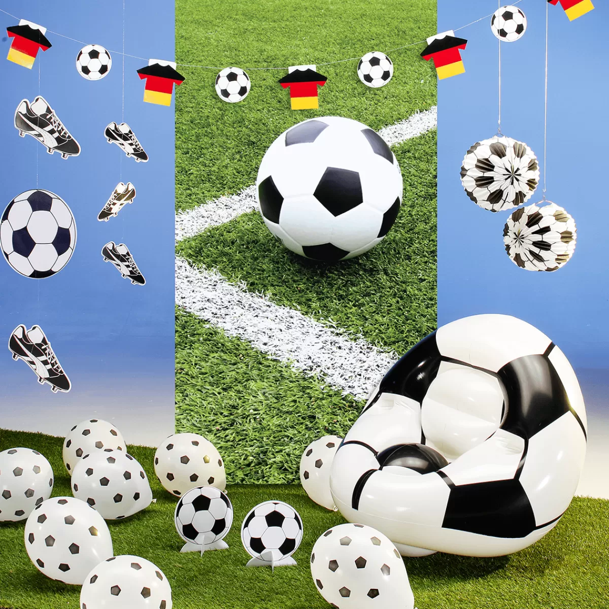 Store DecoWoerner Fußball-Display Tischaufsteller 22 Cm Ø schwarz