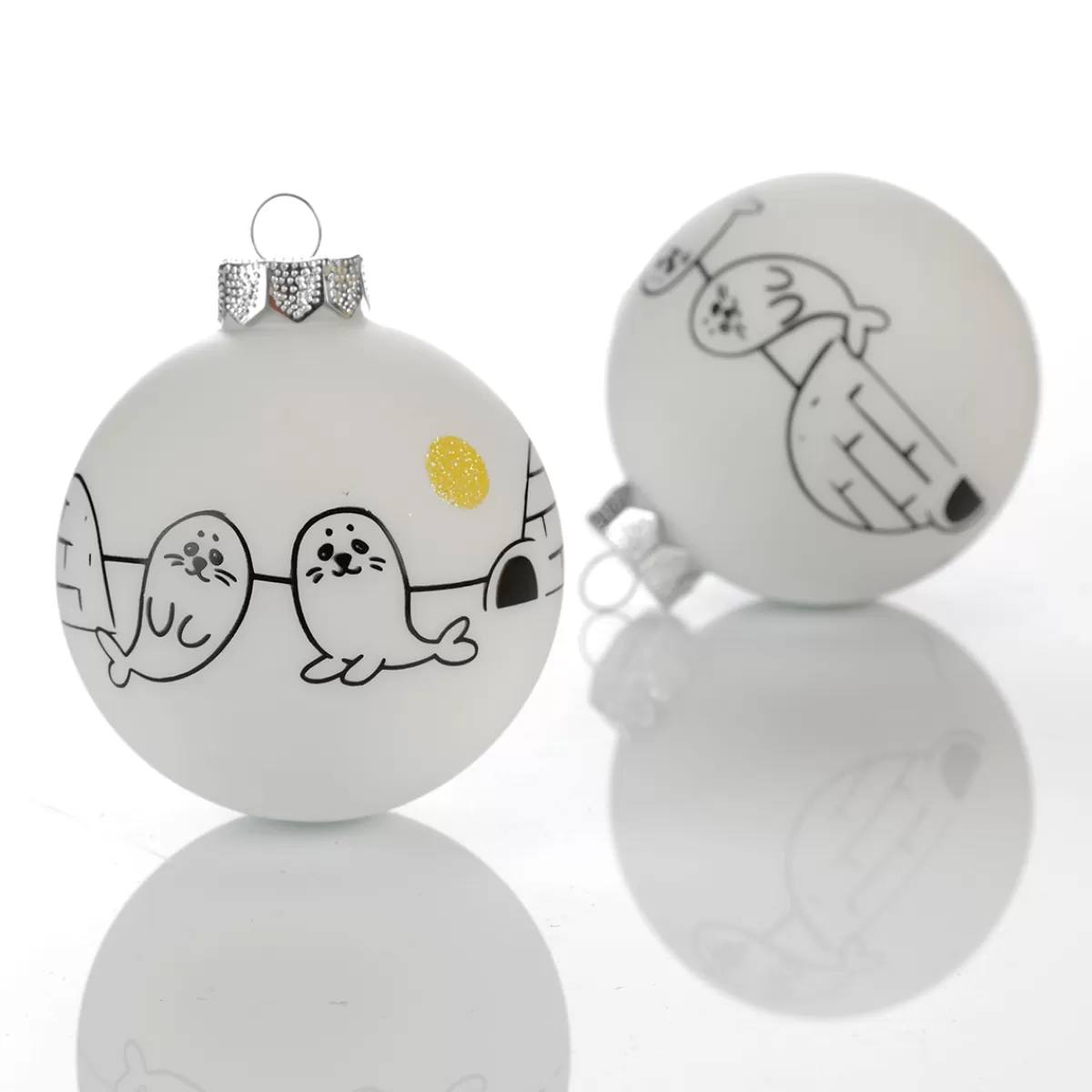 Best Sale DecoWoerner Glas-Weihnachtskugel "Arctic" 8 Cm, 12 Stück weiß