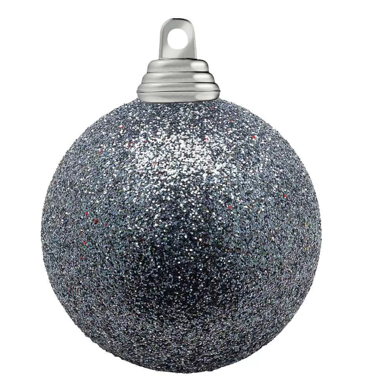 Flash Sale DecoWoerner Glitzer-Weihnachtskugeln In Anthrazit Aus Kunststoff, 10 Cm Ø – 6 Stück Grau