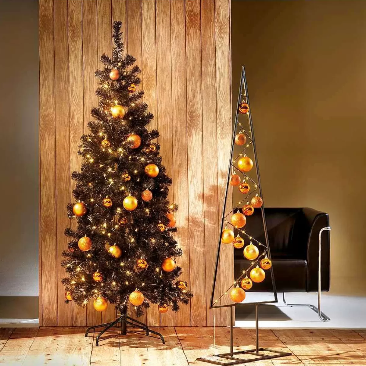 Shop DecoWoerner Glitzer-Weihnachtskugeln In Kupfer Aus Kunststoff, 6 Cm Ø – 6 Stück orange