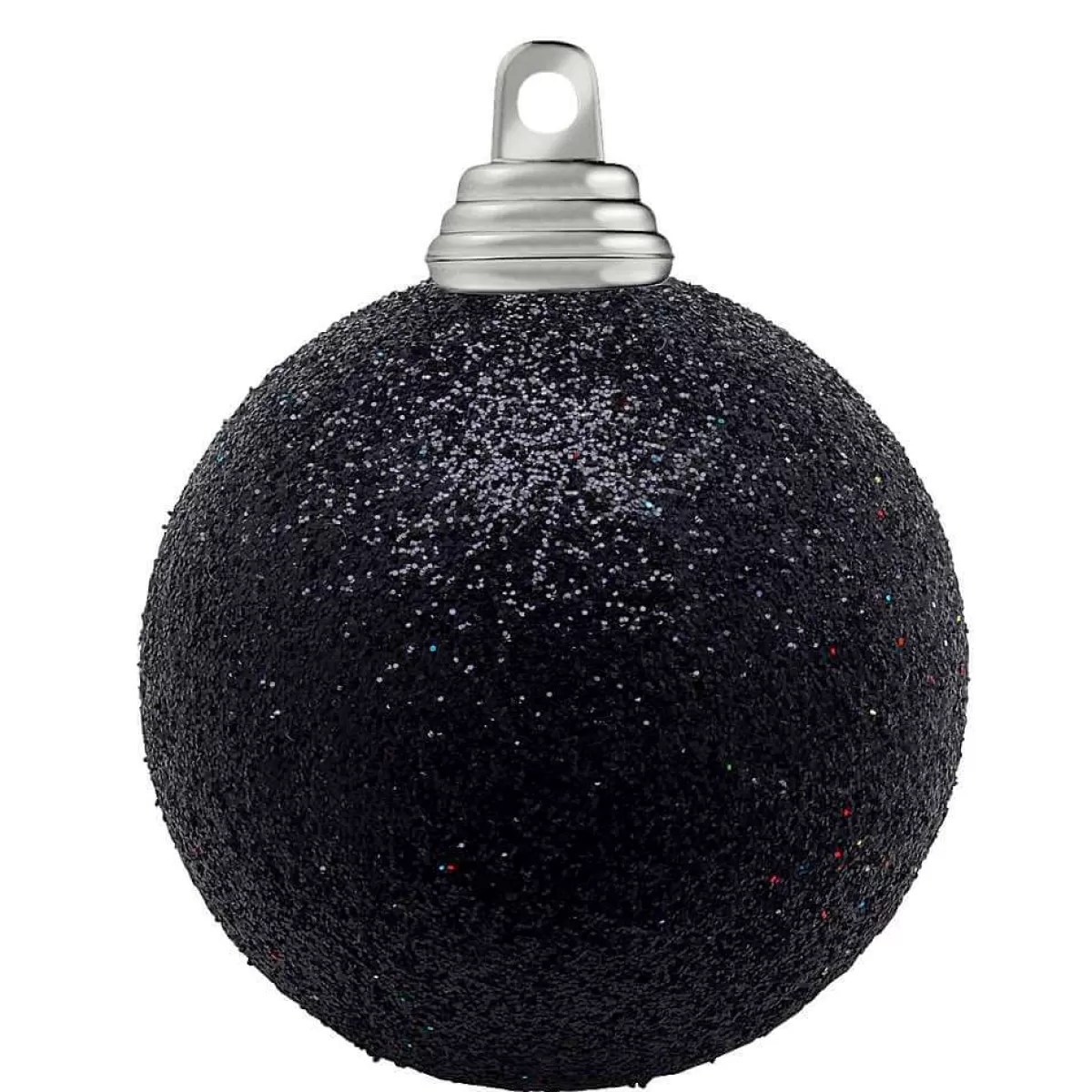 New DecoWoerner Glitzer-Weihnachtskugeln In Aus Kunststoff, 6 Cm Ø – 6 Stück schwarz