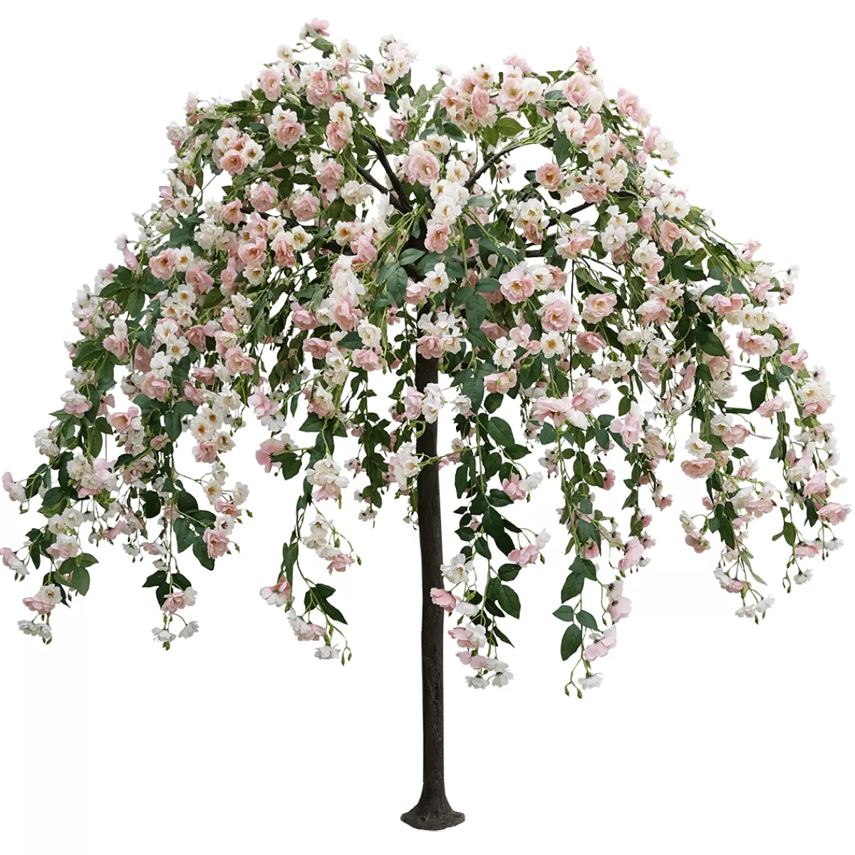 Online DecoWoerner Großer Künstlicher Wildrosen-Baum Weiß - Rosè, 210 Cm rosa