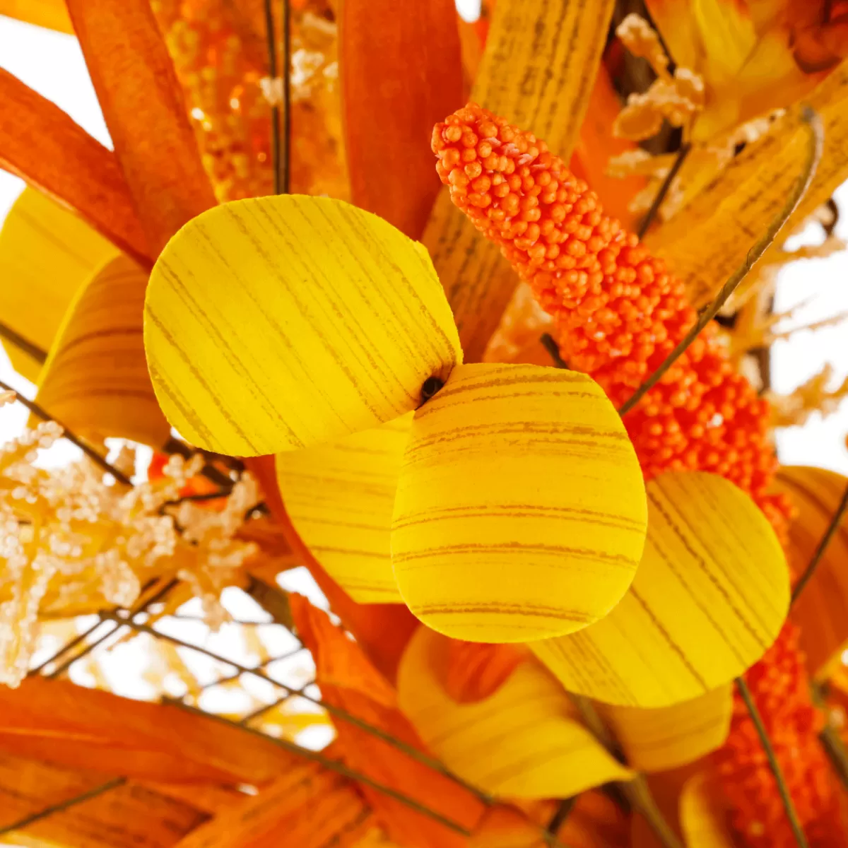 Flash Sale DecoWoerner Herbstlicher XL Deko-Türkranz "Herbst-Mix" 55 Cm Ø Gelb orange