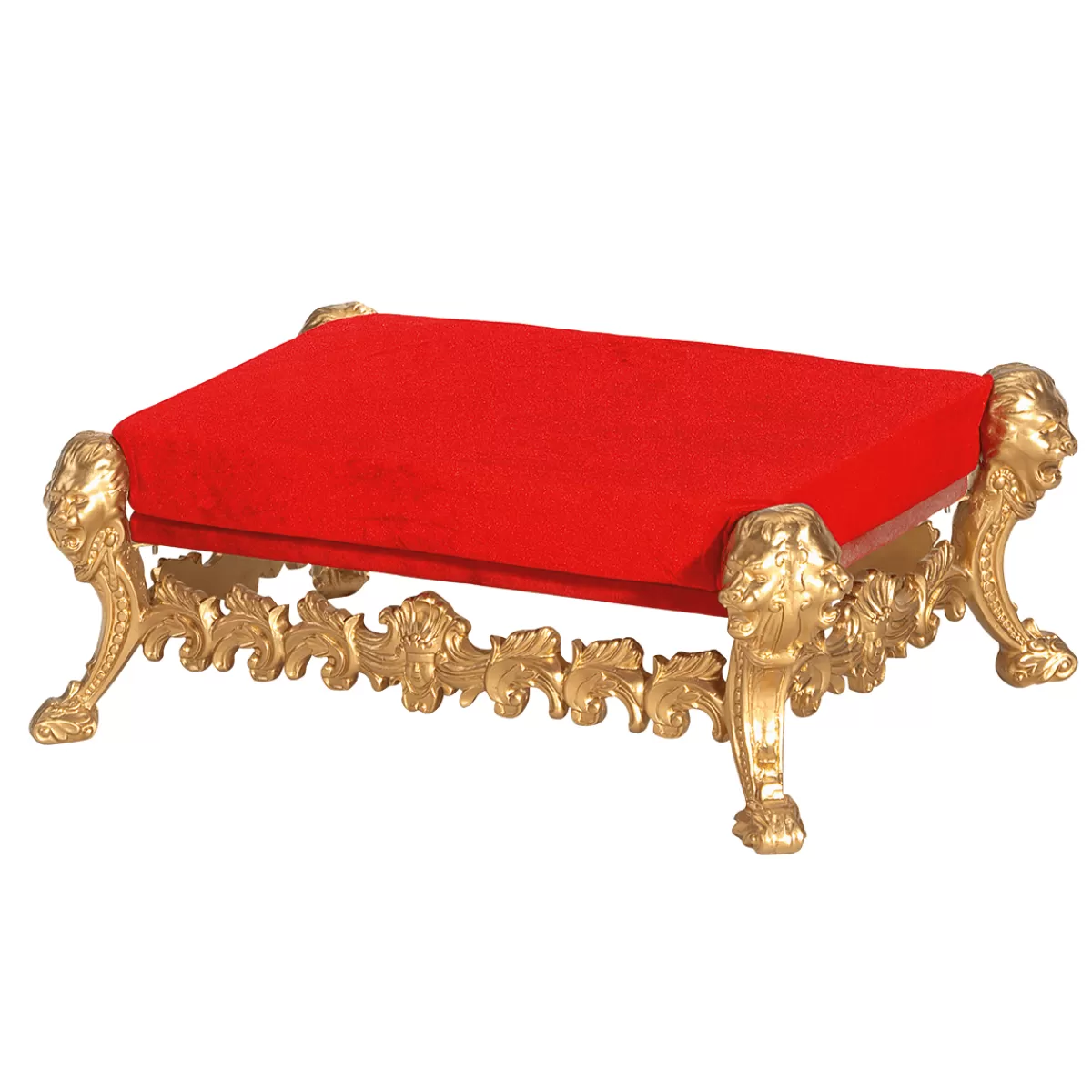 Cheap DecoWoerner Hocker "Barock", Rot-gold mehrfarbig