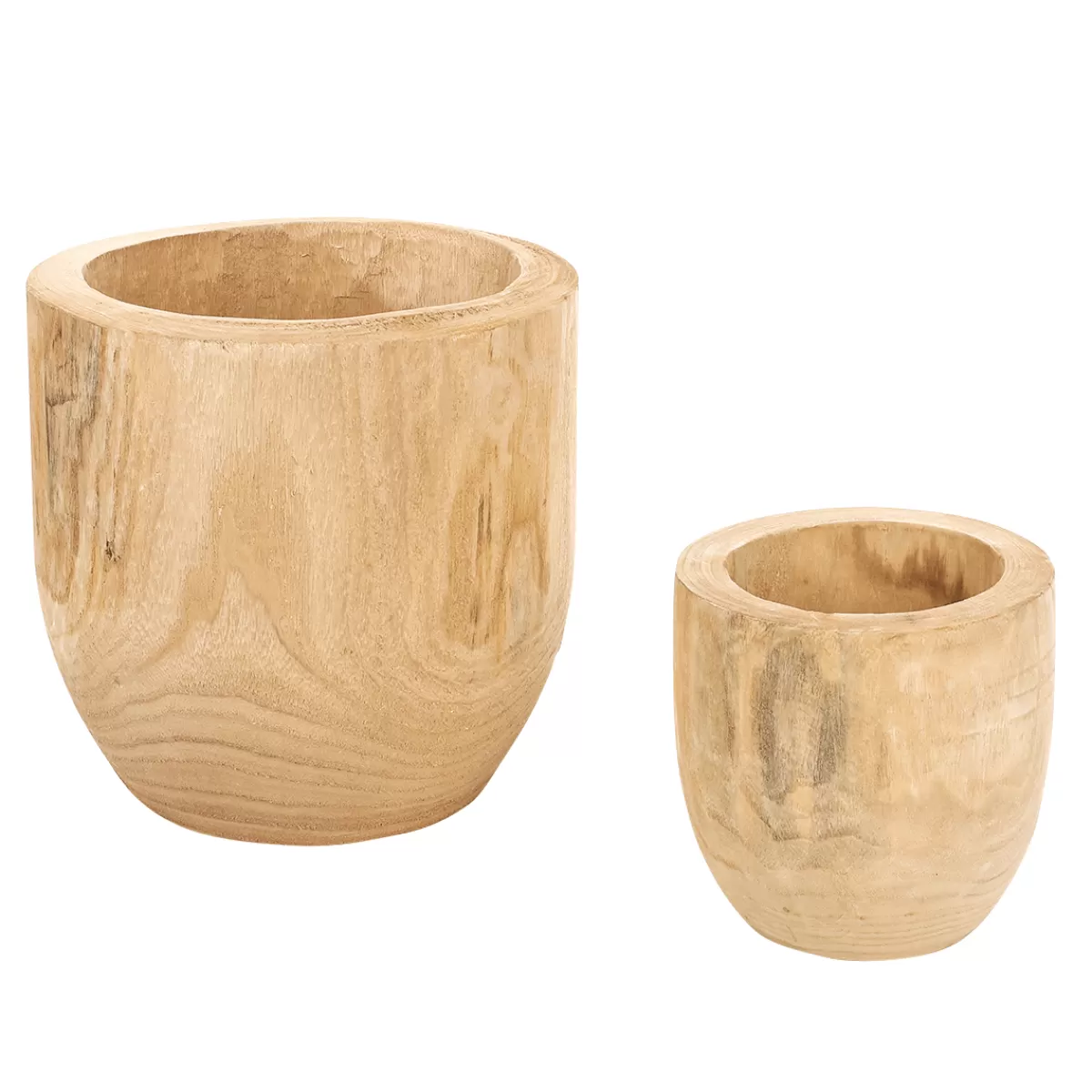 Discount DecoWoerner Holz Pflanzenübertopf Set 16 & 26 Cm 2 Stück braun