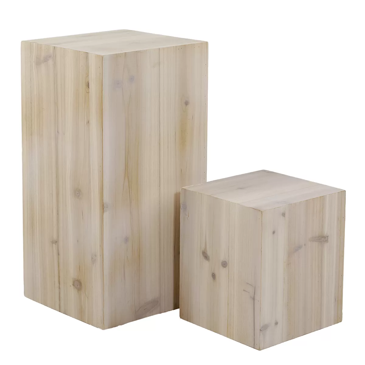 Outlet DecoWoerner Holz-Minisäulen Set Natur Beige