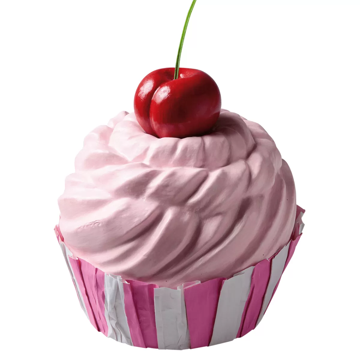 Best DecoWoerner Kirsch Cupcake Lebensmittel-Attrappe 20 Cm rosa