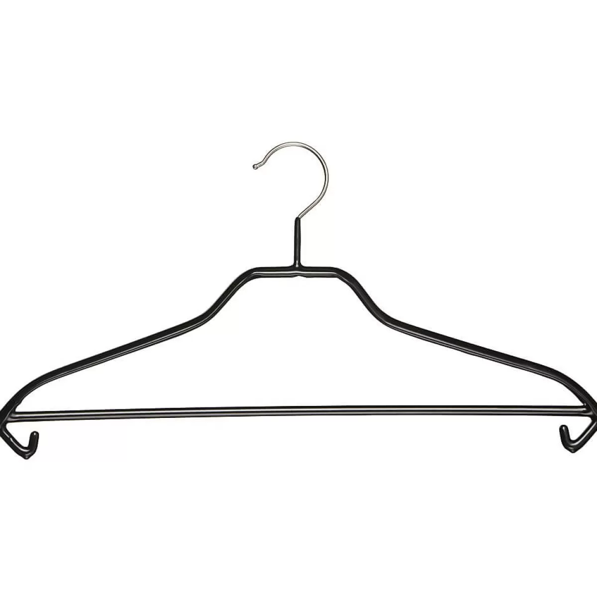 New DecoWoerner Kleiderbügel Mit Steg Anti-Rutsch 40 Cm, , 1 Karton à 50 Stück schwarz