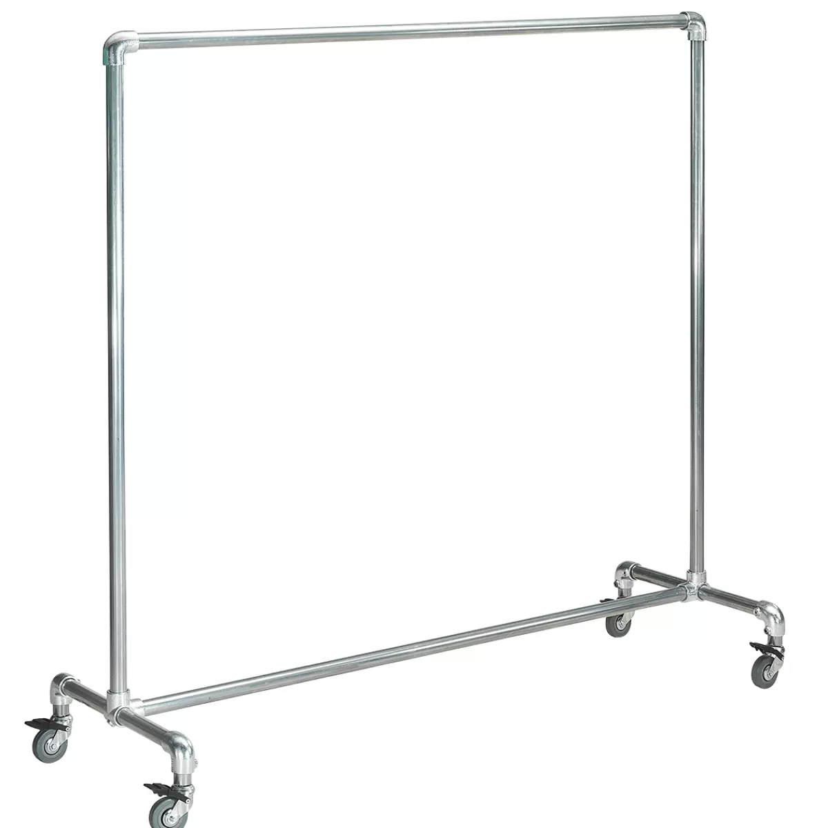 Discount DecoWoerner Kleiderständer Mit Rollen FACTORY 160 Cm silber