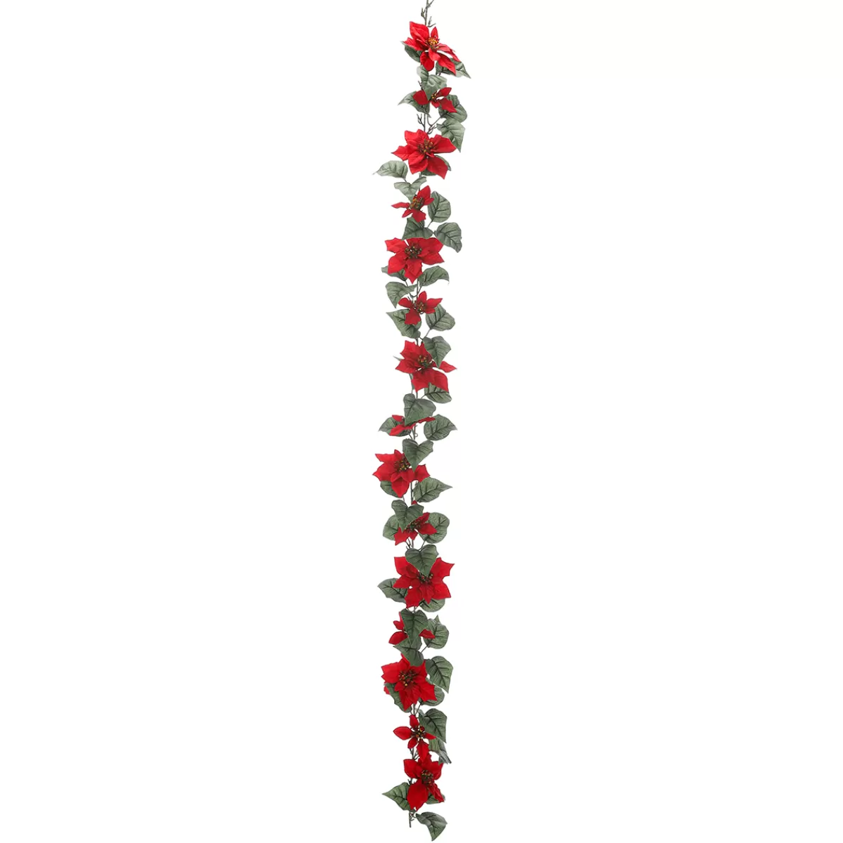 Discount DecoWoerner Künstliche Christstern Ranke 180 Cm rot