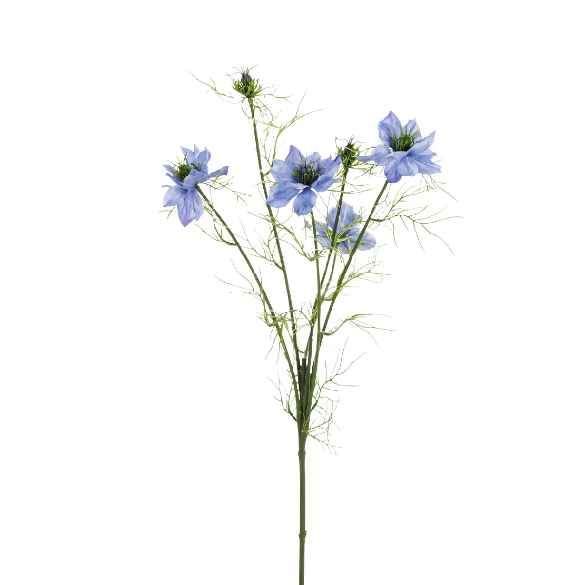 Fashion DecoWoerner Künstliche Deko Nigella Schwarzkümmel Blume 66 Cm blau