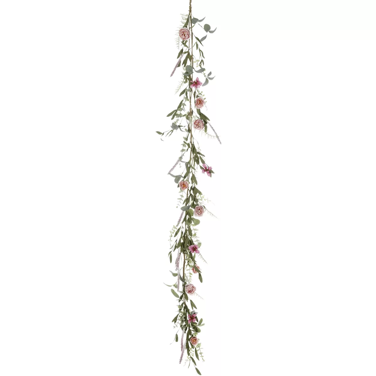 Cheap DecoWoerner Künstliche Eukalyptus-Rosen-Girlande 183 Cm rosa