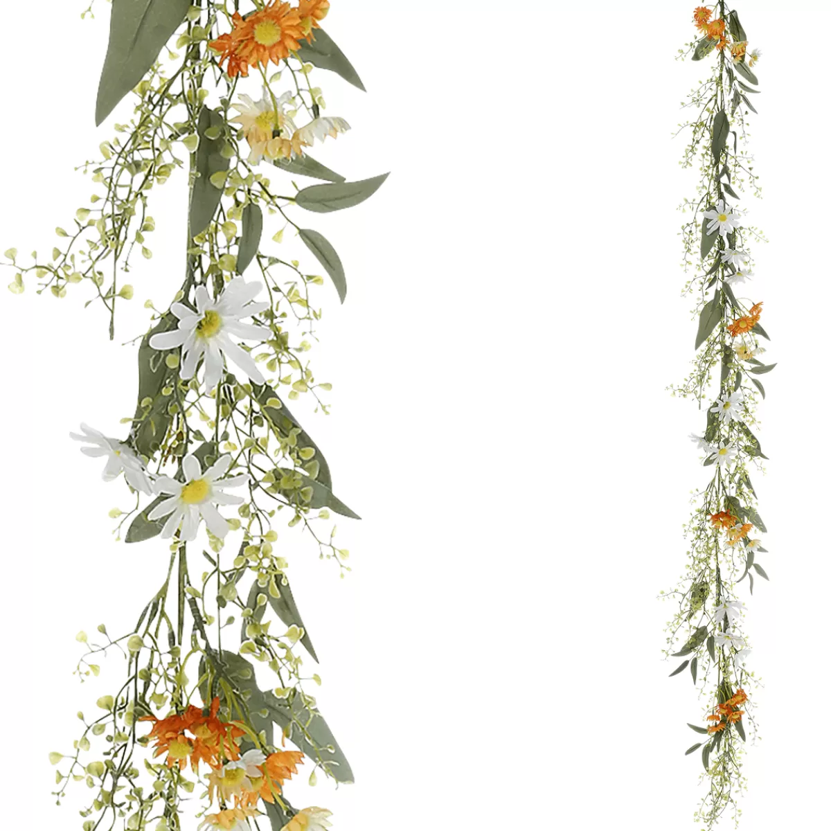 Online DecoWoerner Künstliche Feldblumen-Girlande - Weiß 158 Cm orange