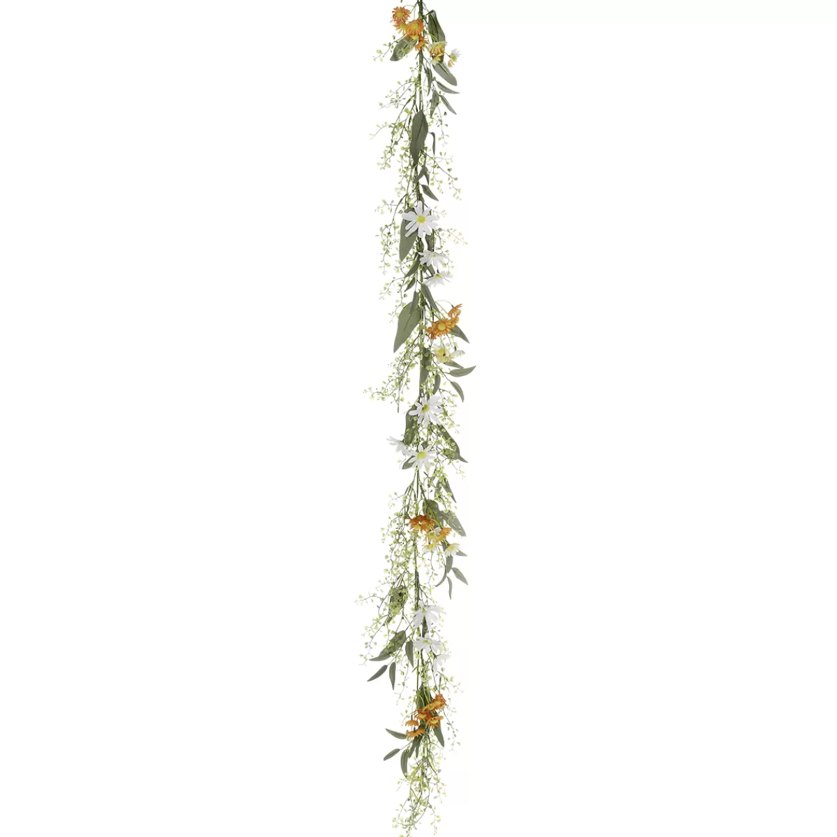 Online DecoWoerner Künstliche Feldblumen-Girlande - Weiß 158 Cm orange