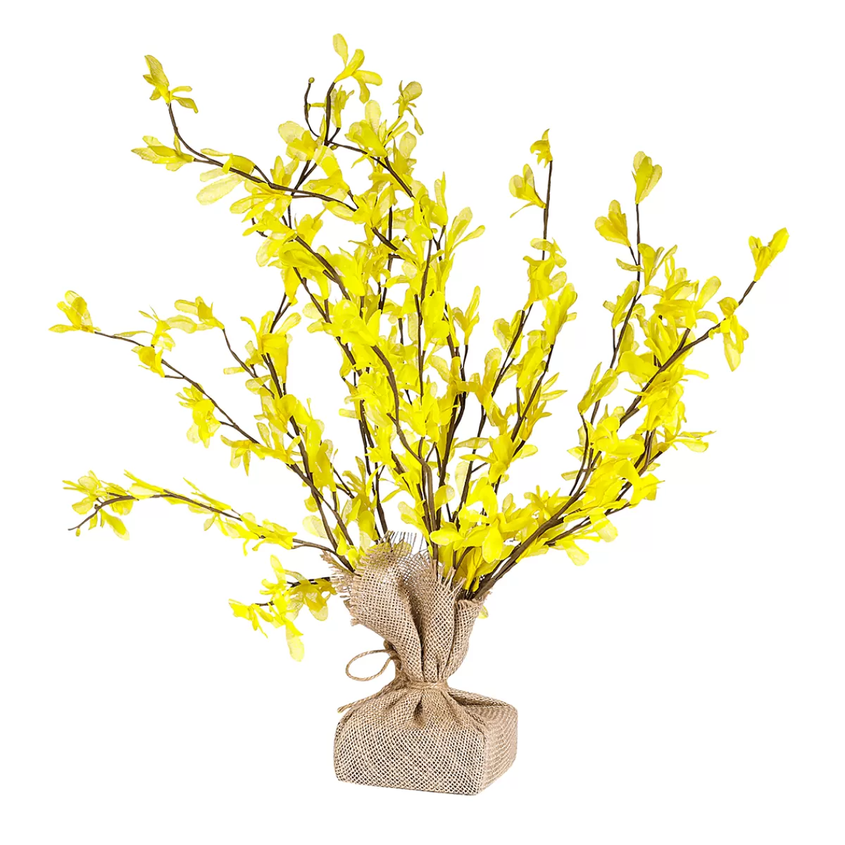 Flash Sale DecoWoerner Künstliche Forsythien Zweige In Jute Gebunden 56 Cm gelb